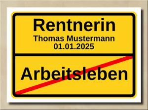 Ortsschild - Renterin - Rente - Ruhestand - Geschenk - Geschenkidee - Bild - Bild 1 von 1