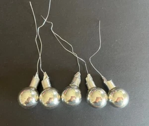 Vintage Mini Silver Mercury Glass Picks Christmas Ornament Lot 5 - Picture 1 of 5