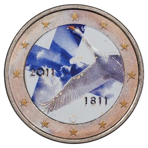 Finlande - 2 euros colorisée - 2011 - Bicentenaire de la Banque de Finlande - Imagen 1 de 2