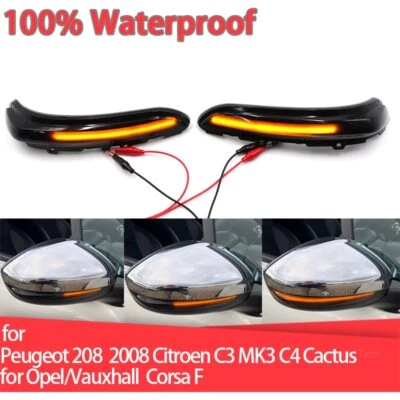 2pcs Dynamic LED Mirror Light Indicator Turn Signal Blinker For Peugeot 208 2008 - Image 1 of 4