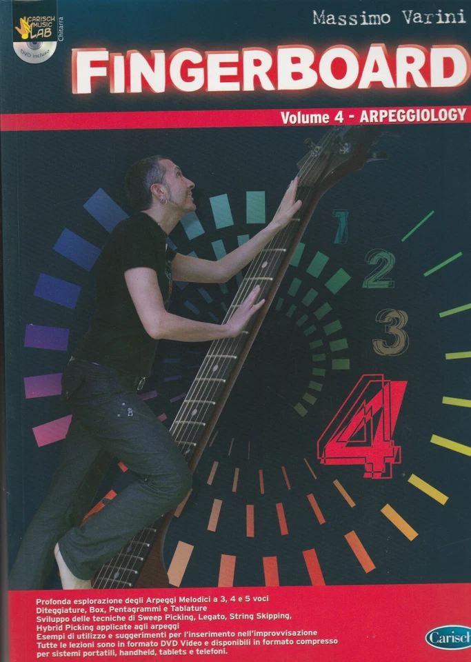 Massimo Varini - FINGERBOARD Vol. 4 - ARPEGGIOLOGY - Libro + DVD - Nuovo! - Immagine 1 di 2