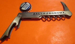 VTG GALLO of SONOMA 3 PIECE SODA BEER Corkscrew Opener ITALY STAINLESS STEEL - Picture 1 of 3