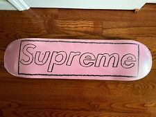 Supreme X Kaws Chalk Logo Skateboard Pink 8.25”