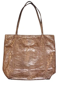 Fatto a Mano By Carlos Falchi Women's Faux Leather Vegan Snakeskin Print Tote - Picture 1 of 11