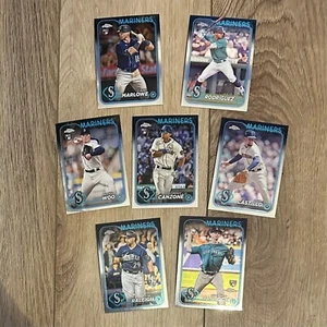 2024 Topps Chrome Seattle Mariners Lot Rodriguez Marlowe Canzone Woo Castillo - Bild 1 von 1