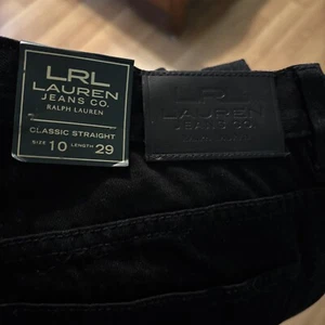 LRL Ralph Lauren Jeans Womens Classic Straight Leg Size 10 Black Jeans NWT - Picture 1 of 5