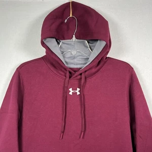 UA Under Armour Men's Hustle Fleece Hoodie Sweatshirt Red Maroon Size Small    T - Picture 1 of 9