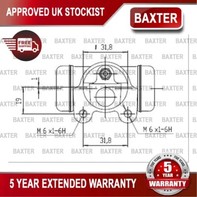 Cilindro freno rueda trasera izquierda peugeot 405 1987-1997 baxter 4402a6 Foto 1 de 4