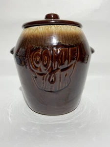 Biscottiera ceramica smaltata a goccia marrone McCoy ceramica vintage rustica USA 7024 - Foto 1 di 6