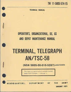 Historical book Terminal, Telegraph AN/TSC-58, Maintenance - Picture 1 of 1