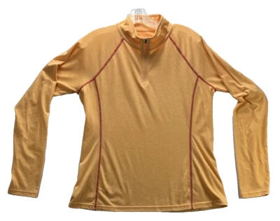Orvis 'Trout Bum' Shirt Womens Size M Orange 1/4 Zip Stretch Foto 1 de 3