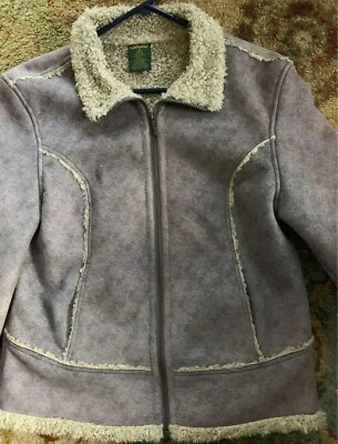 Women’s Cabelas Blue Feax Suede Coat Sz. Medium - Image 1 of 2