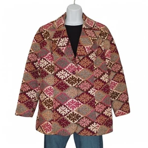 Alex Colman California Vintage 70s Tapestry Blazer Jacket Multicolor Women's L - Picture 1 of 8