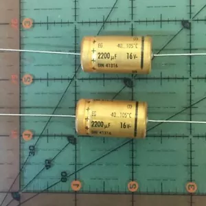 2200uF 16v Roederstein Axial Lytic Capacitor EG00KE422D00B Audio 105' c 2pcs - Picture 1 of 2