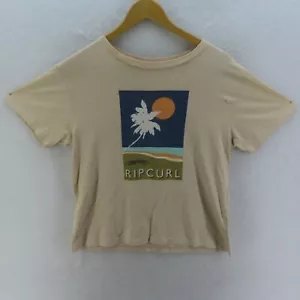 Rip Curl T Shirt Mens Adult Size 2XS Beige Short Sleeve Beach Casual - Picture 1 of 8