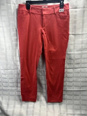 Pantalones de mujer Merona delanteros planos piernas rectas bolsillos color naranja dar rojo talla 8 Foto 1 de 4