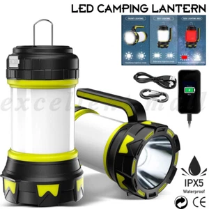 Rechargeable LED Camping Lantern Outdoor Tent Light Lamp & Power for Phone - Picture 1 of 12