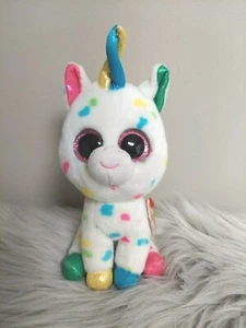 Ty Beanie Boos Harmonie gepunktetes Einhorn 7 Zoll Plüschtier Stofftier Spielzeug Neu mit Etikett - Bild 1 von 4