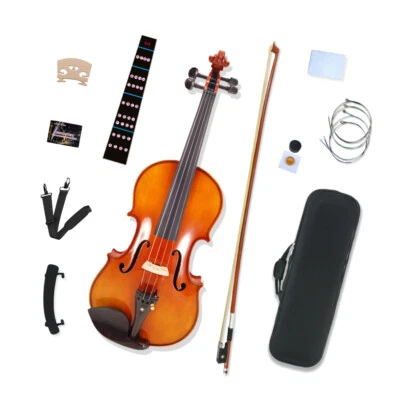 Violin 4/4 Full Size For Adults, Violin Set For Beginners With Hard Case And Bow - Image 1 of 4