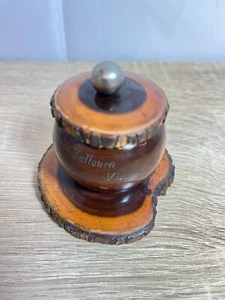 Vintage Crown Mulga Wood Inkwell – Yallourn VIC Souvenir – Australian Timber – 7 - Picture 1 of 9