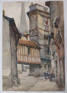 Nicolas Markovitch Marc Watercolor Print Licensed Reprint Rouen Vielle Impasse  - Picture 1 of 5