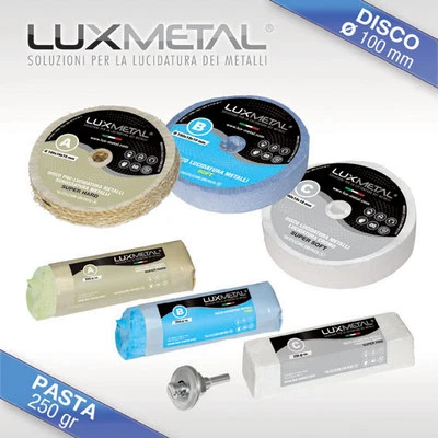 LUX METAL Kit lucidatura per da lucidare pulire l acciaio inox graffiato ossidato pulisci