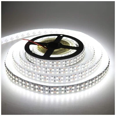 3528 SMD Cold White LED Strip Lights DC 12V Double Row 1200LEDs Flexible Dayl... - Image 1 of 4