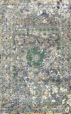 Contemporary Wool/ Silk Abstract Oriental Area Rug Hand-knotted Home Decor 6x9 - Image 1 of 4