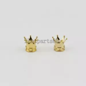 Aluminum Crown Car Tire Valve caps Gold Bike Wheel Tyre Valve Air Dust Cap Stem - Picture 1 of 3