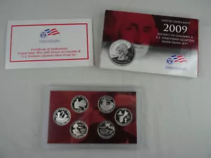 2009-S Silver Quarter Proof Set 6 Coins OGP & COA 90% US Mint Territories - Picture 1 of 5