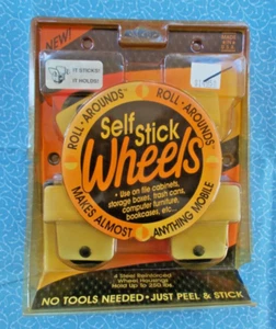 Self Stick Wheels 4 Pack, Roll Arounds Makes Almost Anything Mobile, Beige Color - Picture 1 of 2