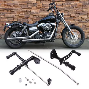 2X Motorcycle Forward Controls Foot Pegs For Harley Davidson Dyna Street 2006-17 - Foto 1 di 15