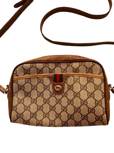 *LEGGI BENE* Borsa a tracolla Gucci vintage GG marrone borsa autentica logo