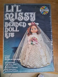 Walco Vtg 1974 Li'l Missy Beaded Doll Kit 13304 BRIDE Sealed NOS - Picture 1 of 2