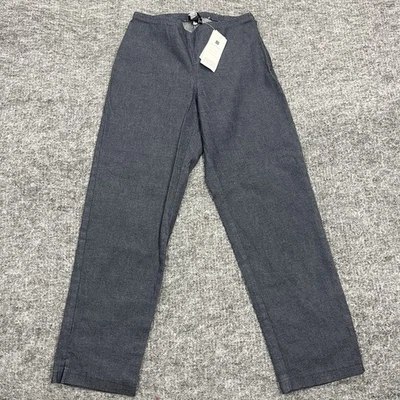 Eileen Fisher Pants Womens Petite PP Blue Stretch Denim Straight Ankle Side Zip - Image 1 of 4