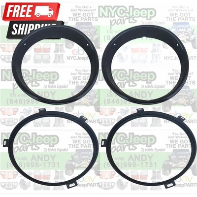 OEM 97-06 Jeep TJ Wrangler Grille Head Light Trim Bezel + Mount Retainer Ring - Image 1 of 4