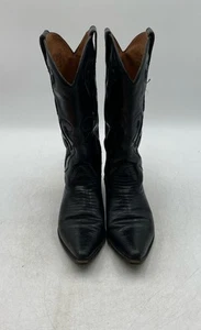 Nine West Womens Romnee Black Leather Mid Calf Pull-On Western Boots Size 8 - Picture 1 of 10