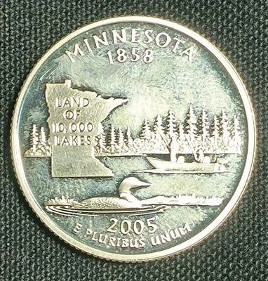 2005 S MINNESOTA 90% SILVER PROOF STATE QUARTER   **FREE SHIPPING** - Image 1 of 2