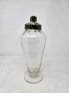 Antiker Cocktail-Shaker Sterlingsilber plattiert Kristall Hahn geätzt - Bild 1 von 10