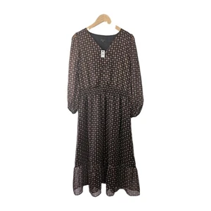 NWT Talbots Dainty Medallion Fit & Flare 3/4 Sleeve Midi Dress Size 12 - Picture 1 of 6
