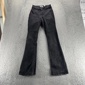 Zara Jeans Womens Size 8 Black Cotton Stretch High Waisted Flare Fit Denim - Picture 1 of 11