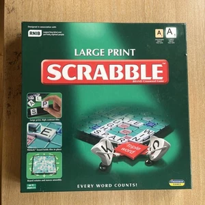 Scrabble Large Print Crossword Game RNIB Blind Partially Sighted Complete VG - Picture 1 of 3