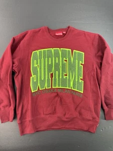 Supreme Burgundy Carpet Spell Out Crew Neck Sweatshirt Men’s Medium Cities Arc - Bild 1 von 12