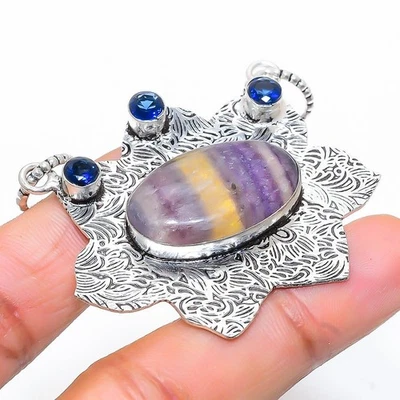 Ciondolo gioiello in argento sterling 925 fatto a mano con pietra preziosa in... - Immagine 1 di 4