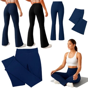 Damen Hose ausgestellt knitterfrei fein gerippt Stretch Büro Party Hose - Bild 1 von 41