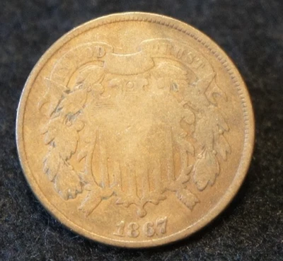 1867 Two Cent Piece in Good Condition NICE OLD Collectible! - Image 1 of 2