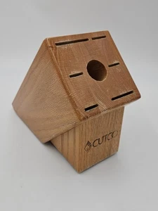 Cutco Knife Block Oak Wood 7 Slot Knives Storage Made In USA - Picture 1 of 8