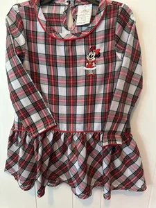 Minnie Mouse Disney Christmas Night Gown Dress Pajamas Holiday Girls Sz 3 - Picture 1 of 7