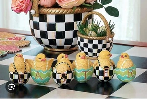 Mackenzie Childs Easter CHICKs EGG DECOR Figurine #35518-024 NEW IN ORIG BOX - Picture 1 of 2
