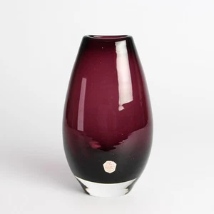 Jarrón de vidrio sueco Sea Glasbruk años 1950-60 diseño púrpura Mid Century Kosta - Imagen 1 de 6
